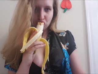 Naughty Secretary Eats A Banana