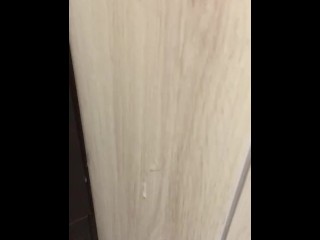 HUGE CUMSHOT in shopping mall toilet/ wearing his new undies and jerk off 3