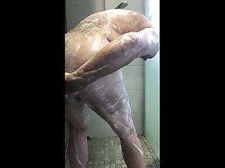me having a very hot soapy shower