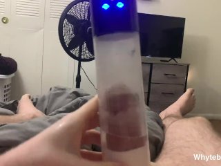 Sex toy Review Penis Pump on thick BWC until HUGE CUMSHOT [HOT!] SOLO MALE MOANING
