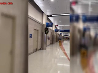 Airport public bathroom pissing
