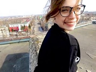 Outdoor Public Sex on the Roof of a High-rise Building - POV by MihaNika69