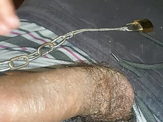 Longest chained Pierced cock ever Masturbation Part II