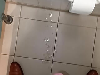 Cum in a public toilet