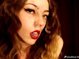 Red Lipstick Mouth Fetish FemDom JOI w/ Smoke by Goddess Nikki Kit