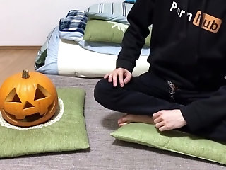 '【素人撮影】自宅に訪問！かぼちゃと化した先輩。Japanese Amateur Squirt Uncensored Masturbation'