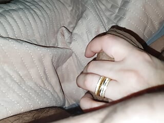 Step mom in middle of the night handjob step son dick