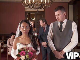 VIP4K. Small cheap wedding turns into public fucking action of the brides