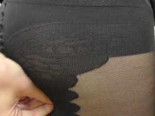 Me In pantyhose handjob blowjob cumshoot on me and pee on the end