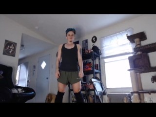 Slut practice in short shorts- non nude erotic dance rehearsal