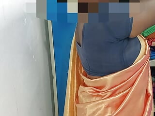 Chithi dress change in front of her step son he took advantage of quick fucking and cock sucking