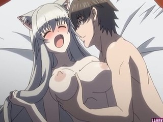 Hentai catgirl gets her wet pussy fingered deep