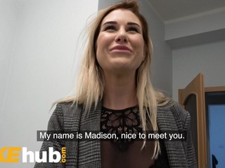 Fake Agent Office fuck for cock hungry Blonde Russian Madison McQueen
