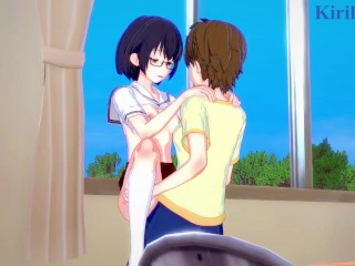Kasumi Nomura and Chisato Higuchi have intense futanari sex in the library. - Asobi Asobase Hentai