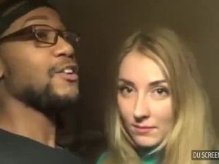 Russian girl and african american tourist