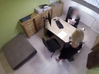 "LOAN4K. Smart young chick comes to loan office with shaved pussy"