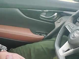 Johnholmesjunior in very risky public solo show while driving down highway on vacation part 5 CUM