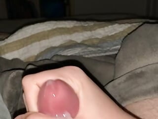 Cumming hard with my cock and balls tied