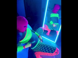 Anal creampie afterparty for submissive sissy rave slut. Blacklight anal toys