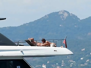 Public blowjob on the yacht