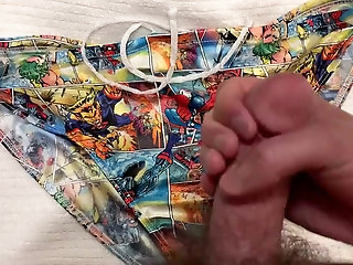 aussiebum swimsuit from beach change-room, jack-off and cum