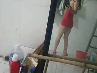 I'm in short red dress