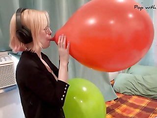 Blowing up Three 17'' Tuftex Balloons then Lighter Popping them!