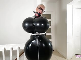 Body inflation dreams in latex (ass and breast expansion)