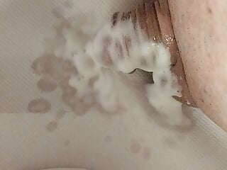 Sissy with tiny cock puts his dick in dettol, self CBT